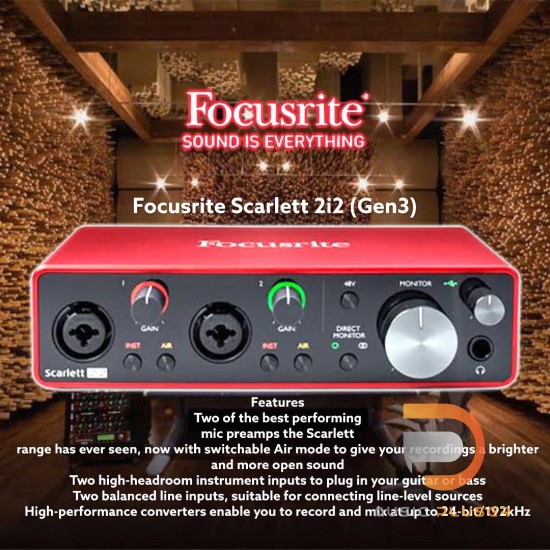 新品 未開封★ Focusrite Scarlett 2i2(gen3) new】Focusrite / Scarlett 2i2 gen3【横浜店】 - Geek IN Box
